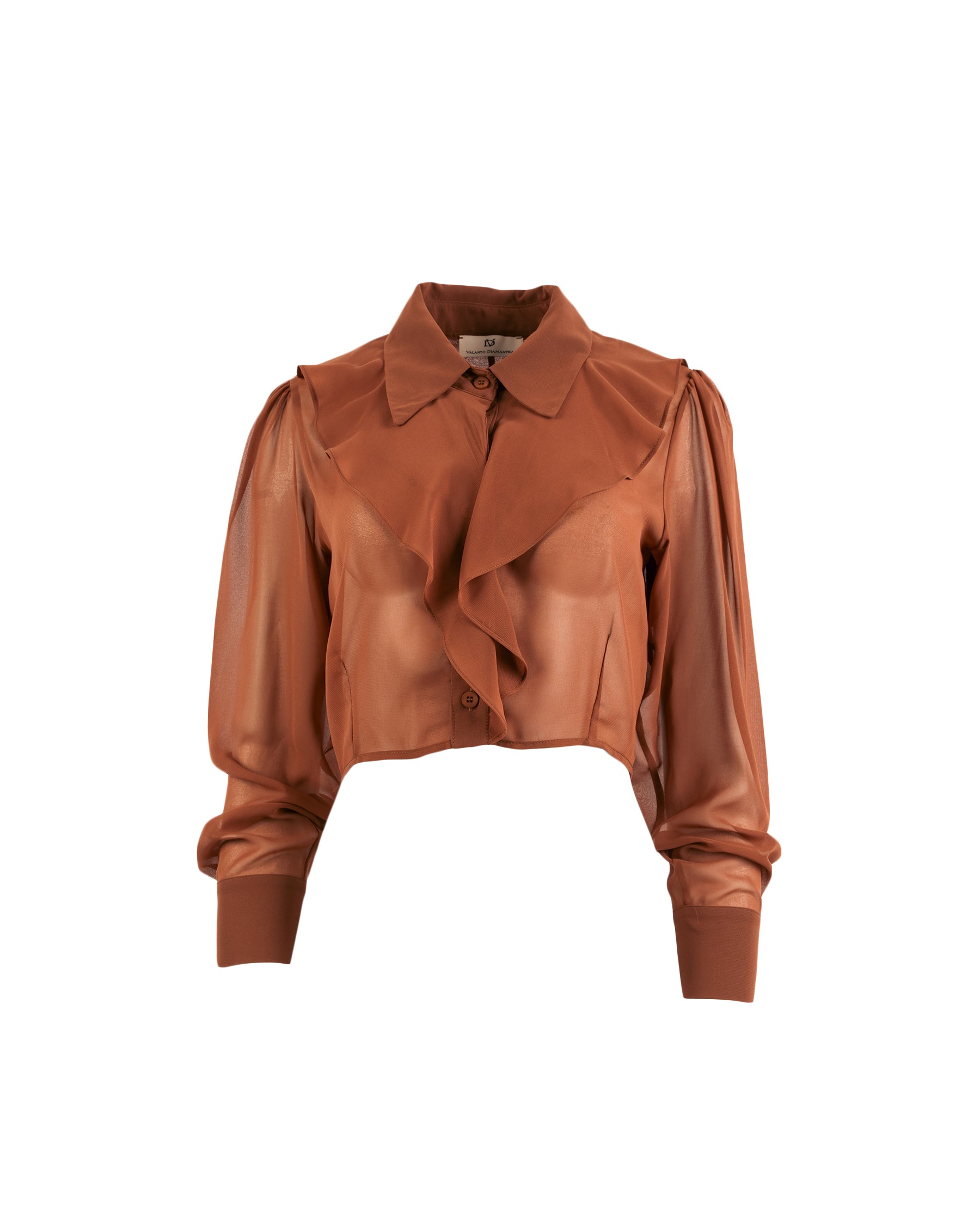Brown leather blouse on a white background