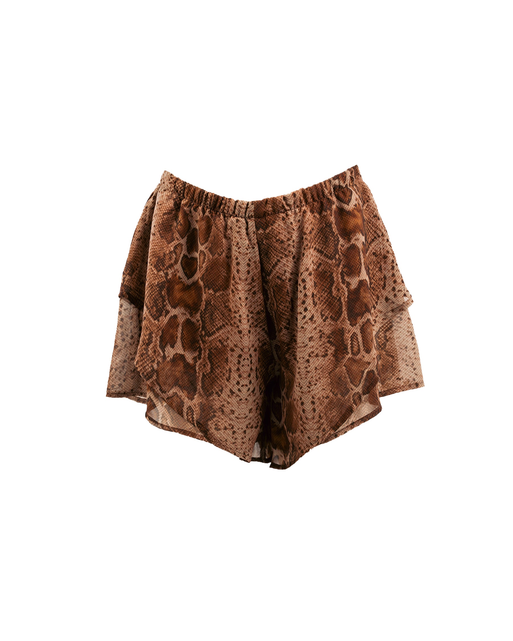 Brown patterned skirt on a white background