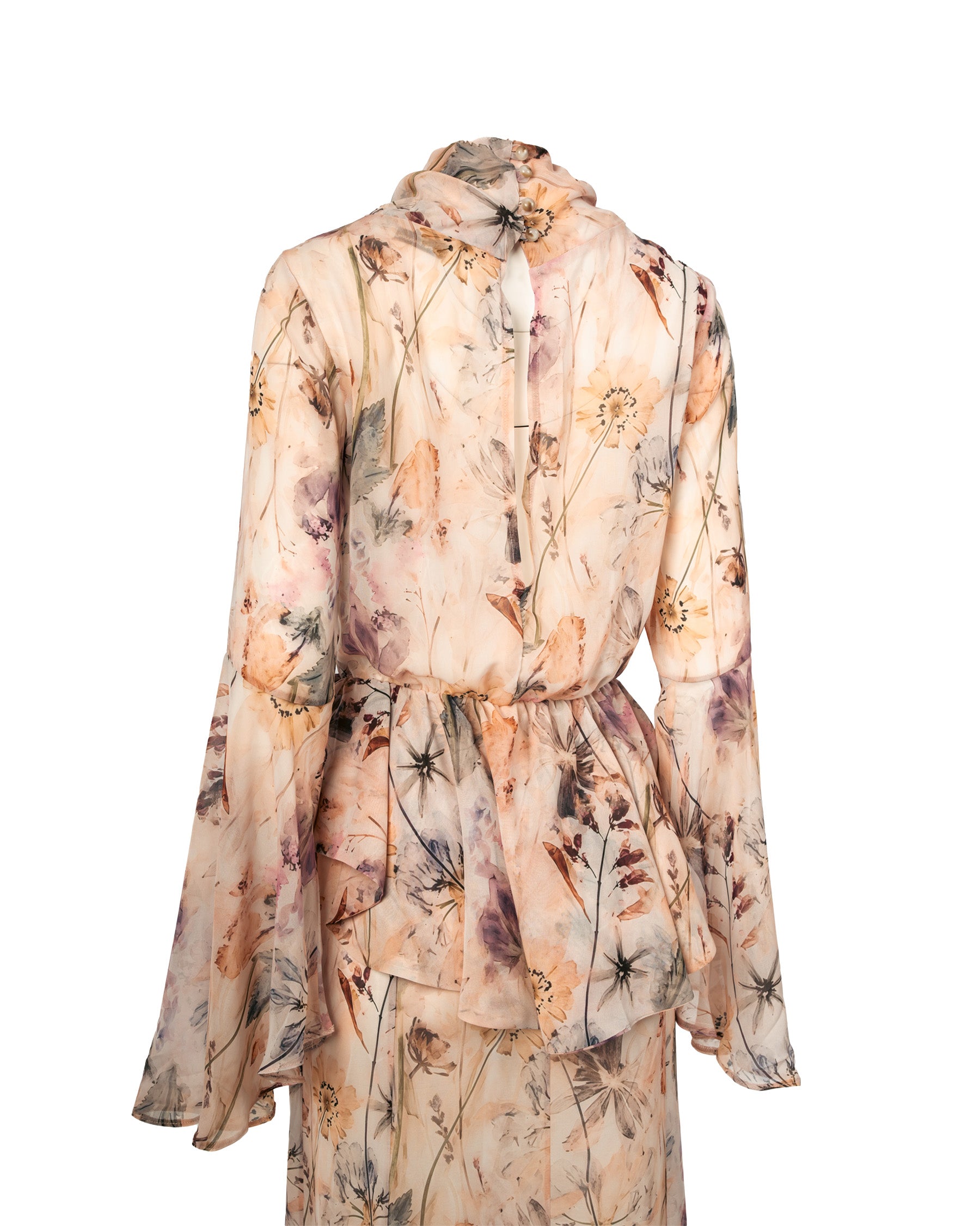 Floral patterned blouse on a white background