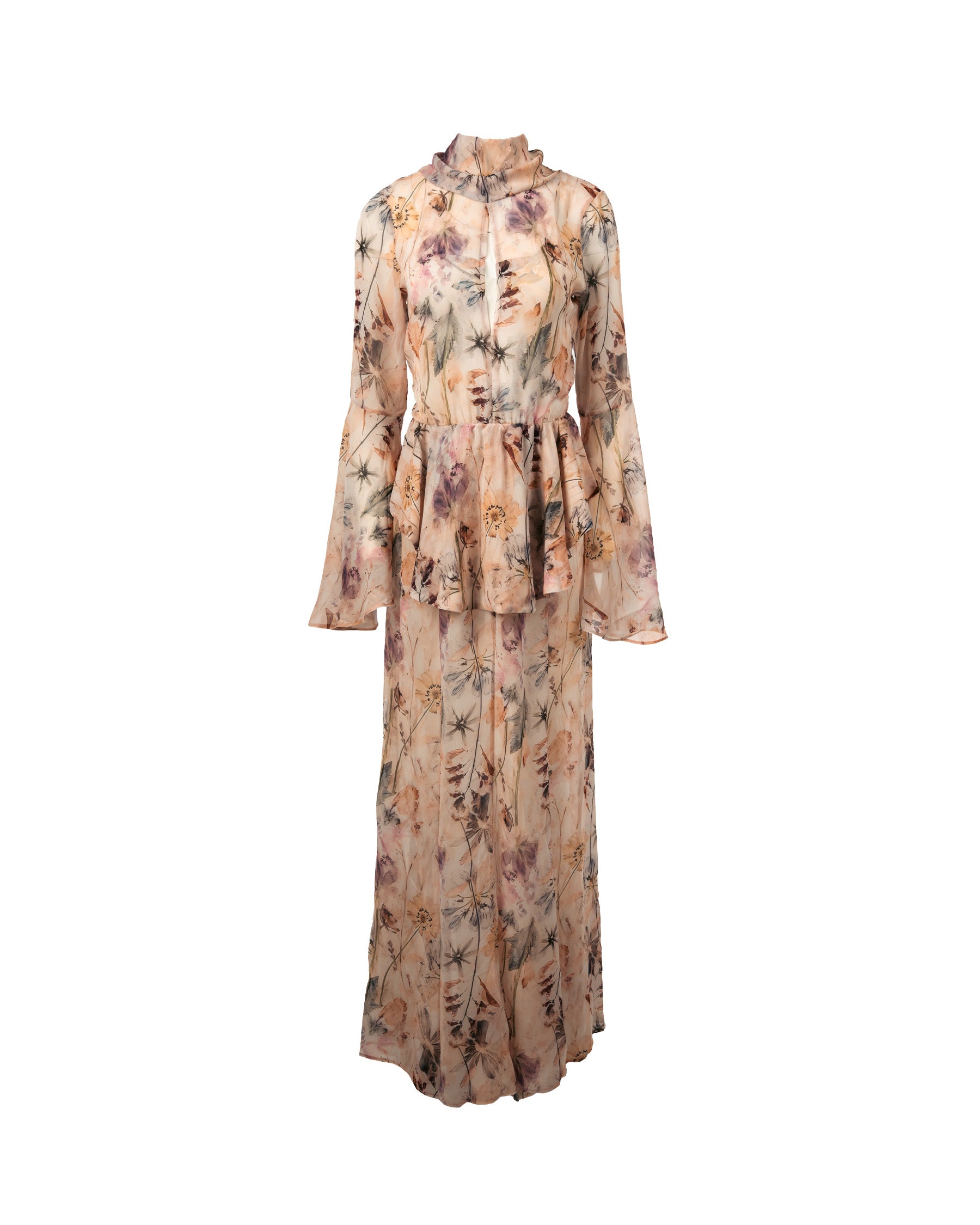 Floral patterned dress on a white background