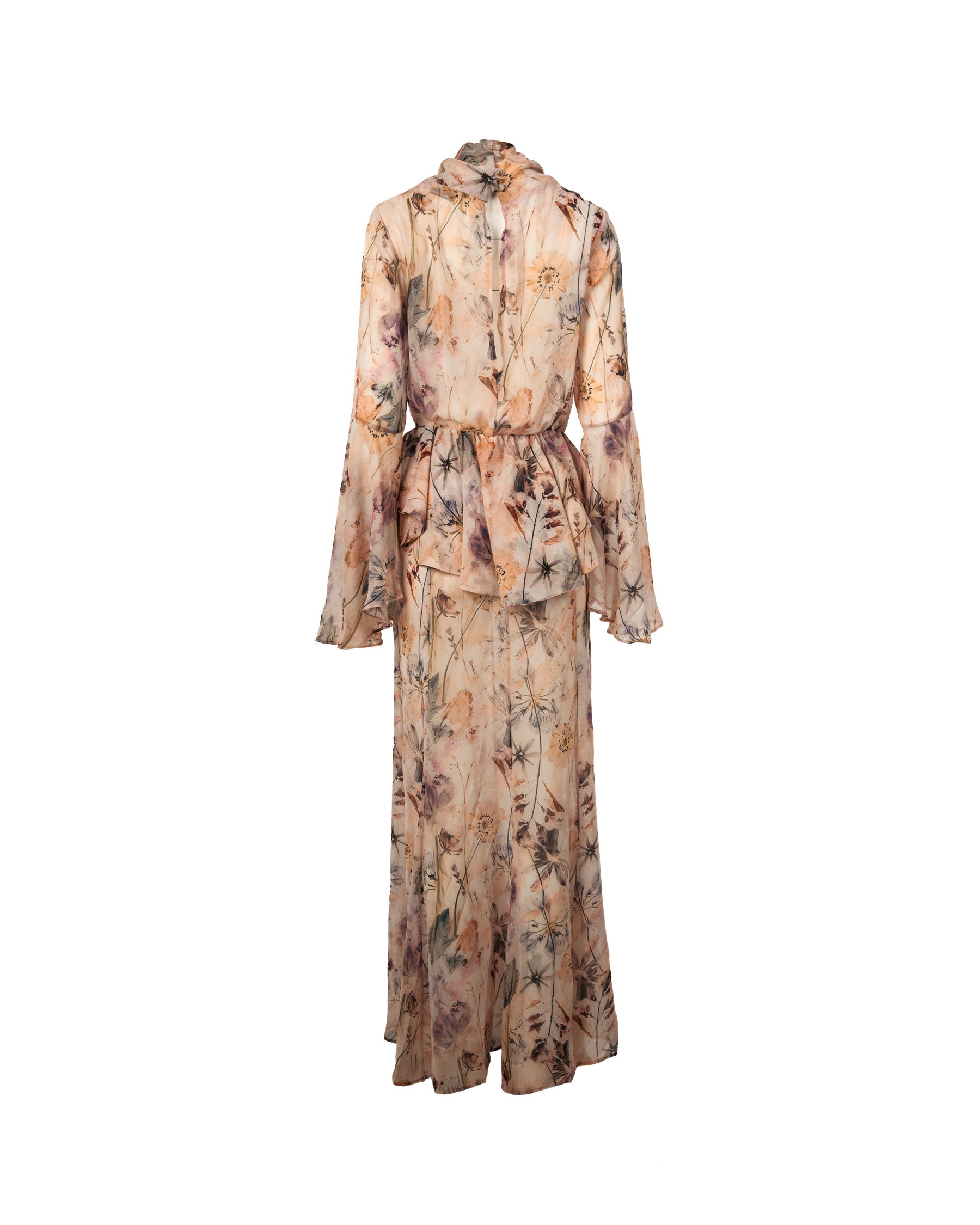 Floral patterned dress on a white background