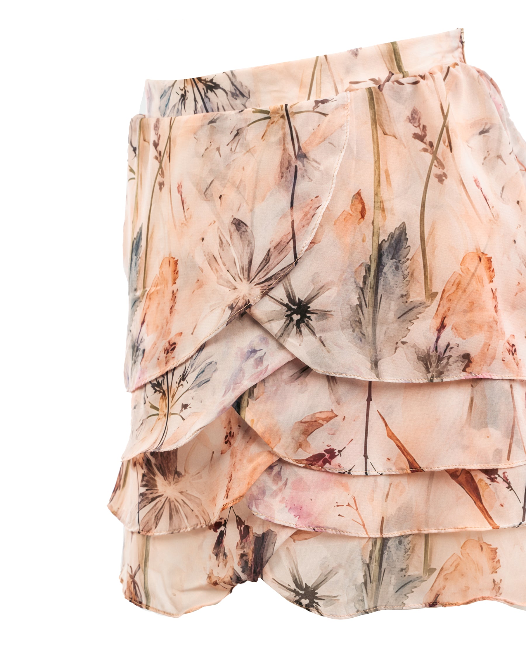 Floral patterned skirt on a white background