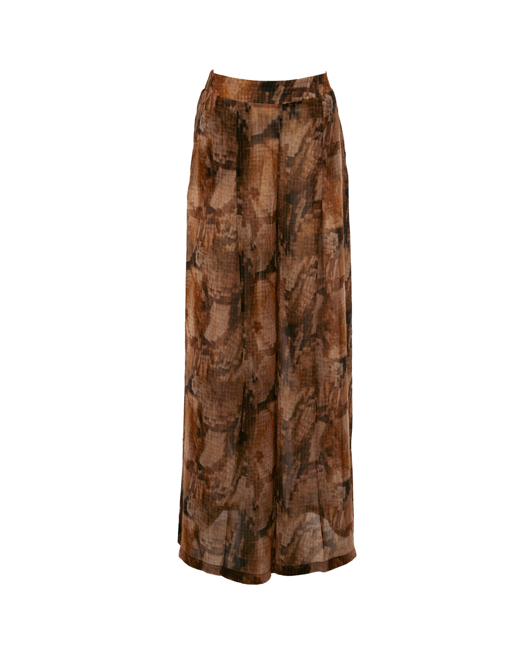 Long patterned skirt on a white background