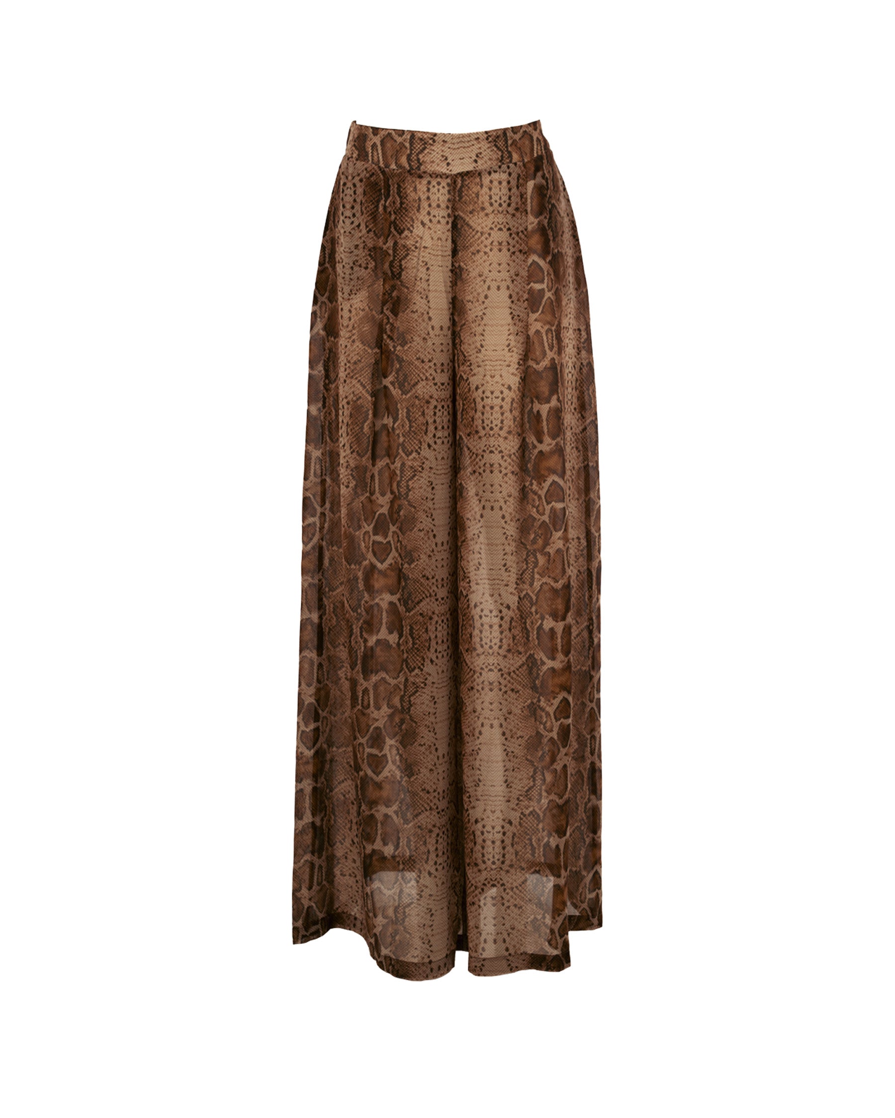 Snake print skirt on a white background