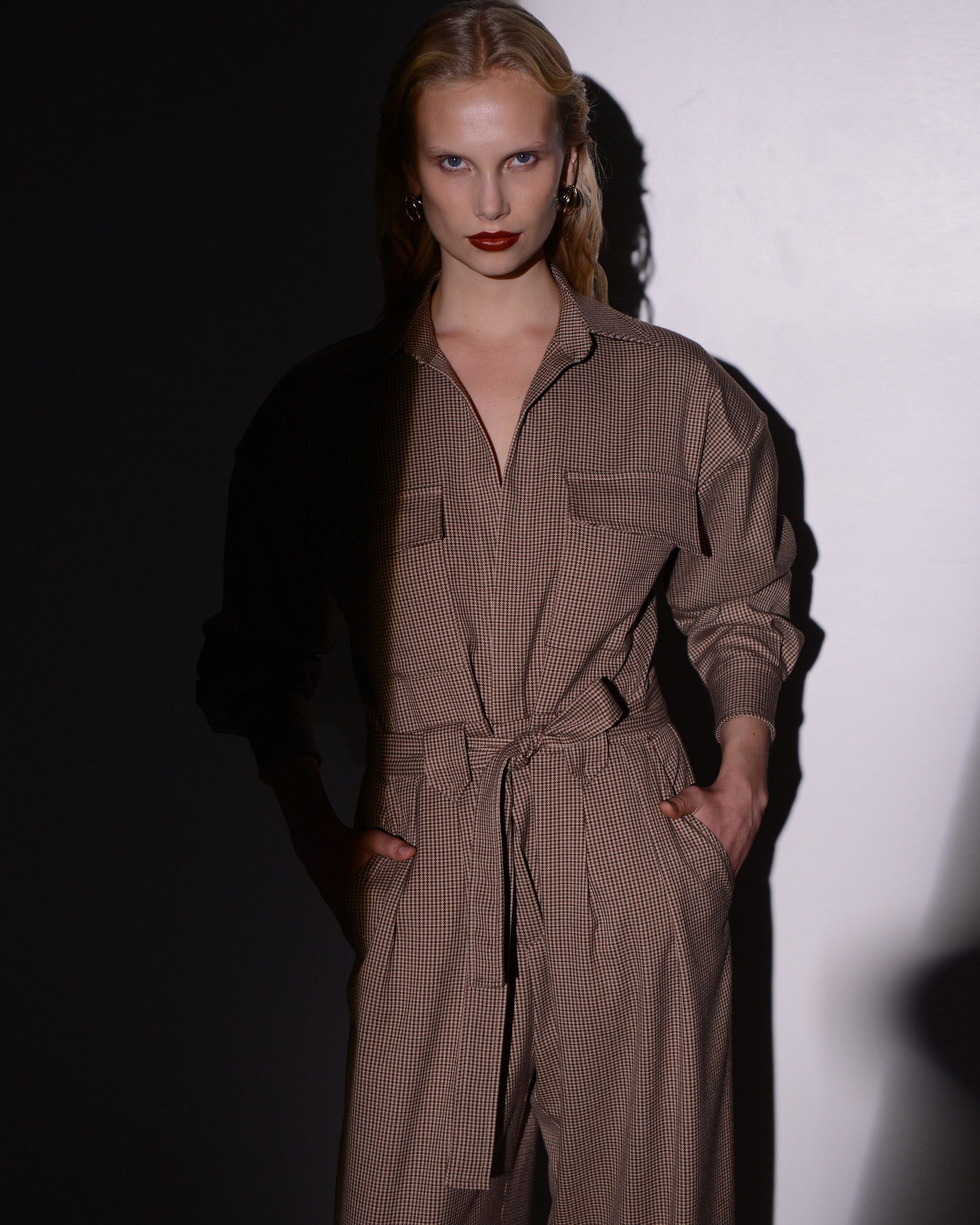 OBSESSION JUMPSUIT CHECKED FABRIC