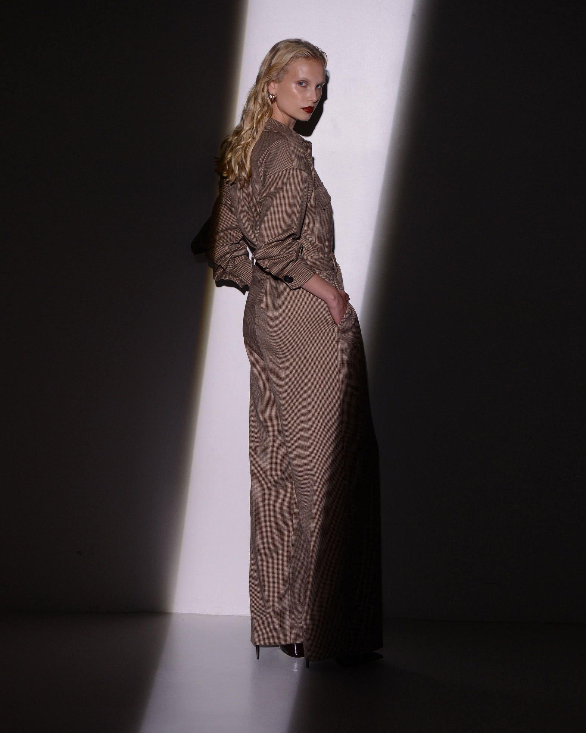 OBSESSION JUMPSUIT CHECKED FABRIC