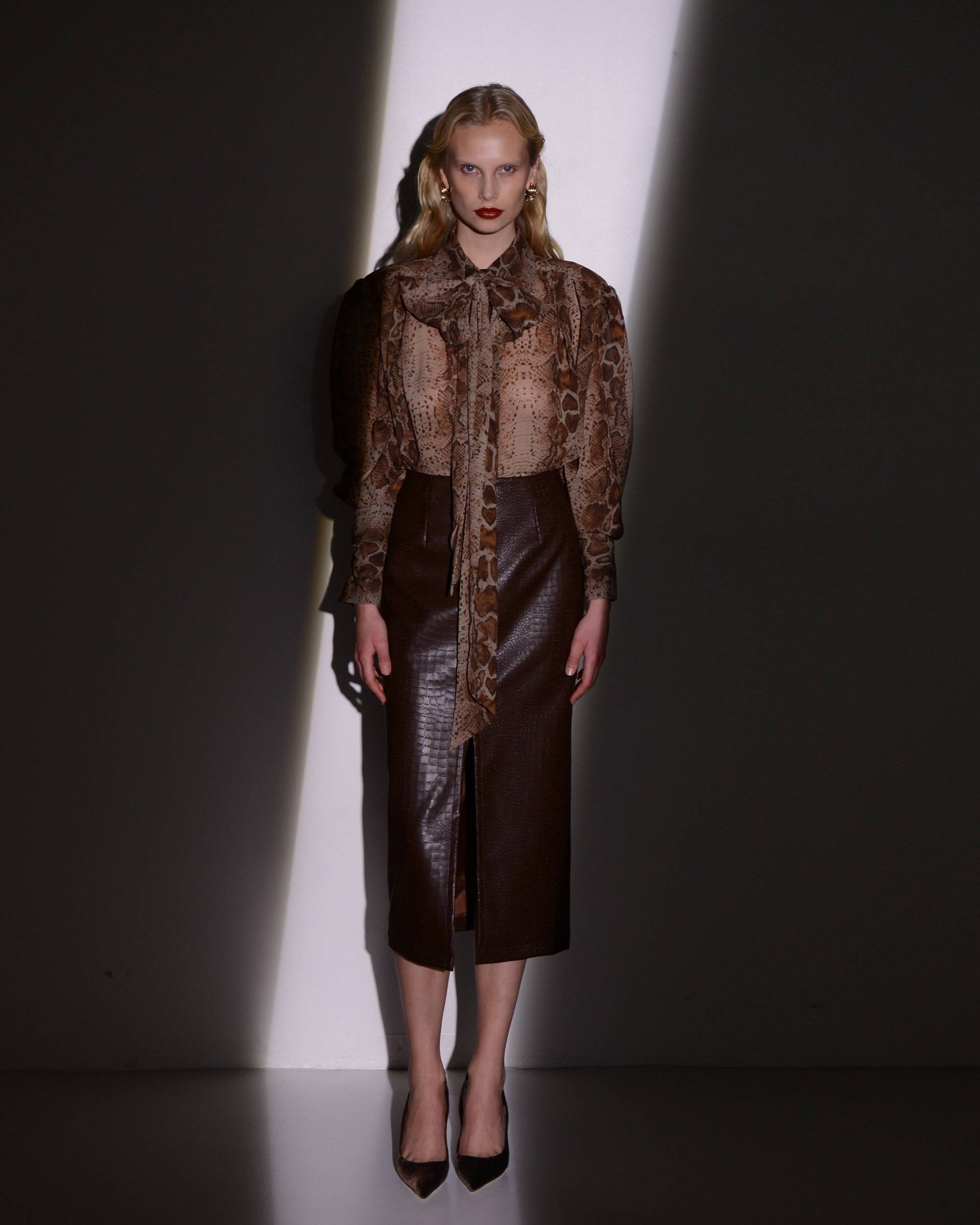 ALLURE SKIRT DARK BROWN