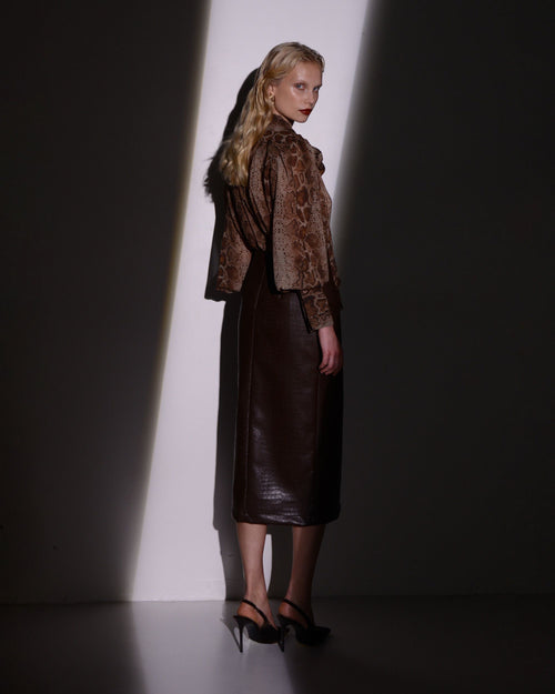 ALLURE SKIRT DARK BROWN