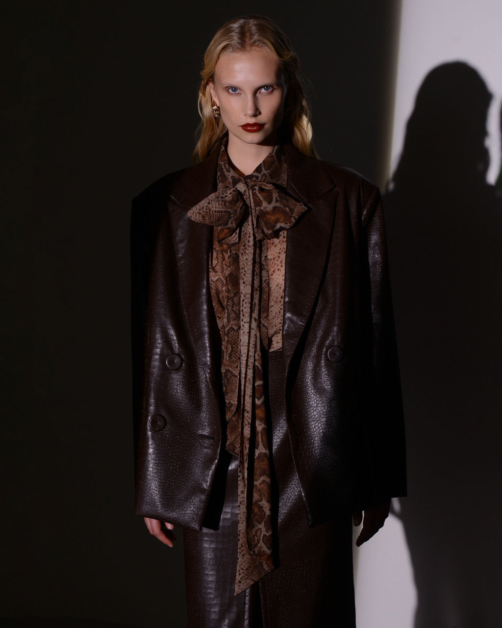 AMOUR BLAZER BROWN CROCO