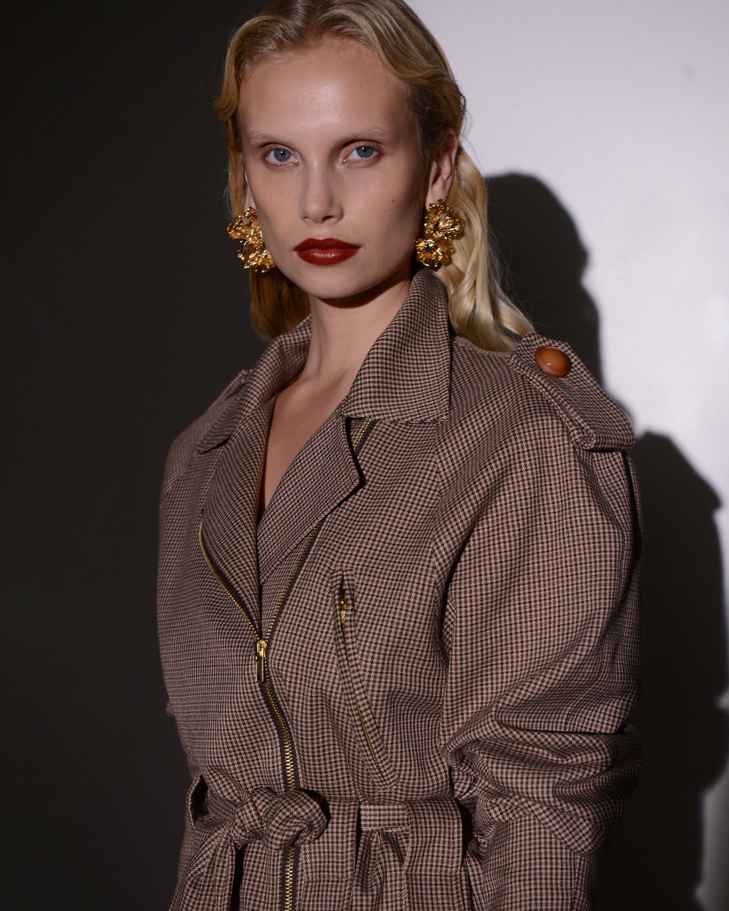 ECLAT BOMBER CHECKED FABRIC