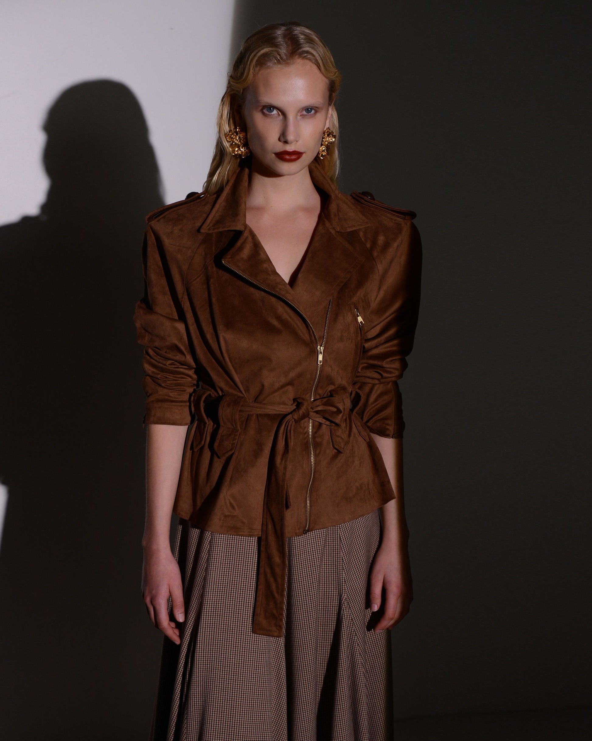 ECLAT BOMBER BROWN SUEDE