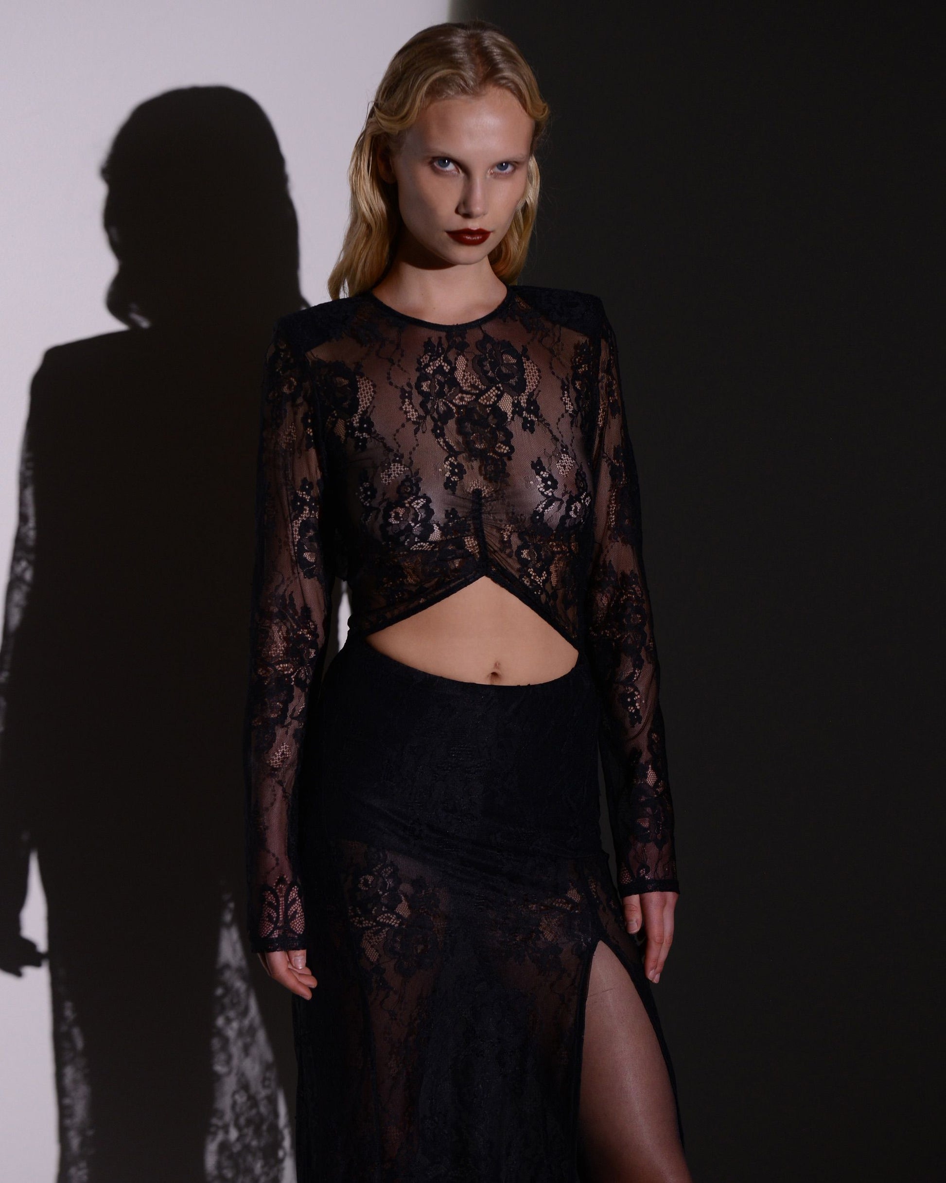 ECLIPSE DRESS DELICATE BLACK FLORAL LACE