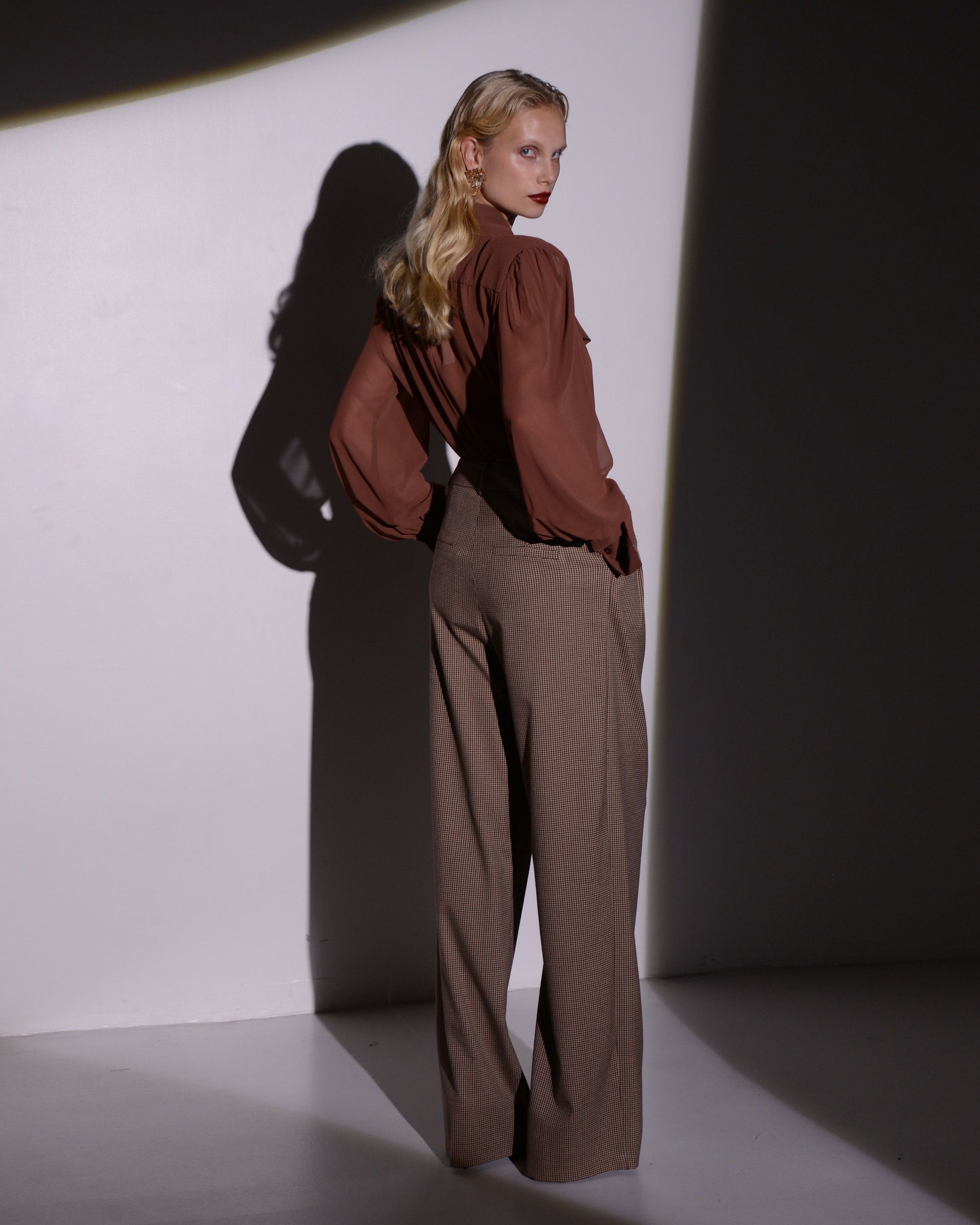 AMOUR PANTS CHECKED FABRIC