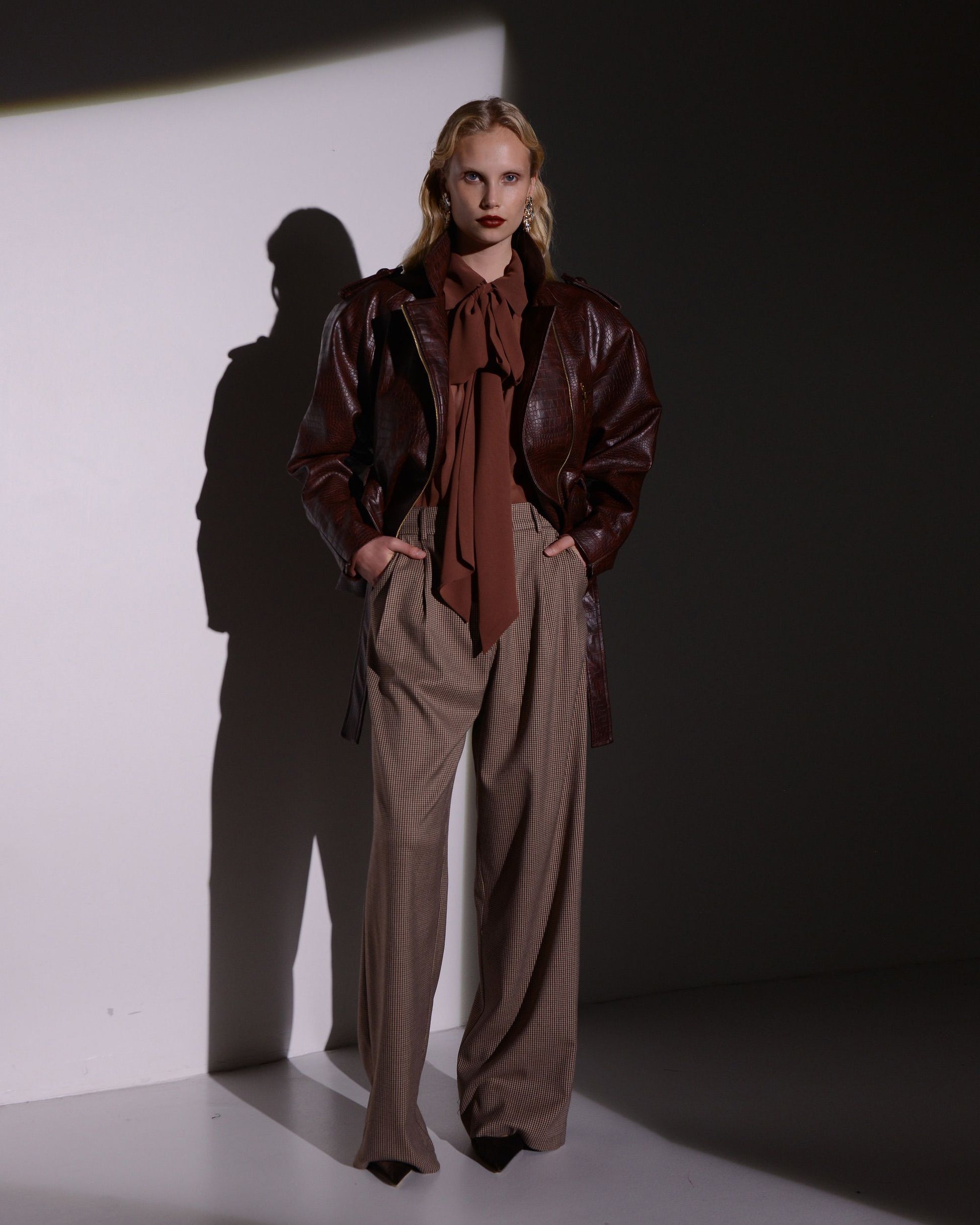 ECLAT BOMBER DARK BROWN CROCO