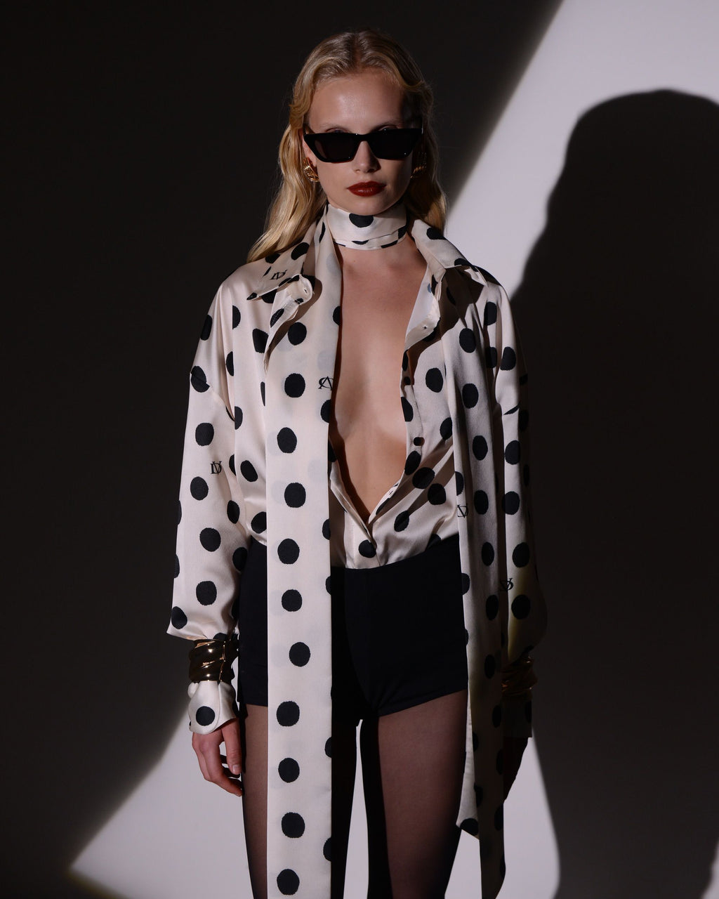 REBELLE SHIRT POLKA SATIN