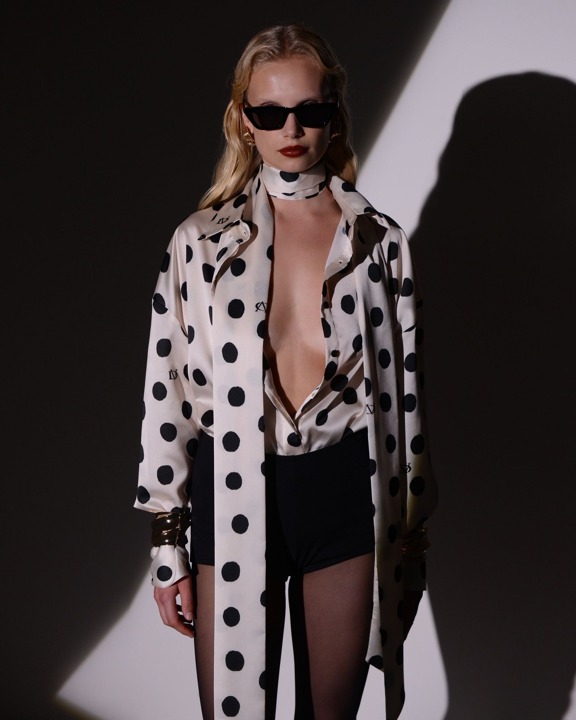 REBELLE SHIRT POLKA SATIN