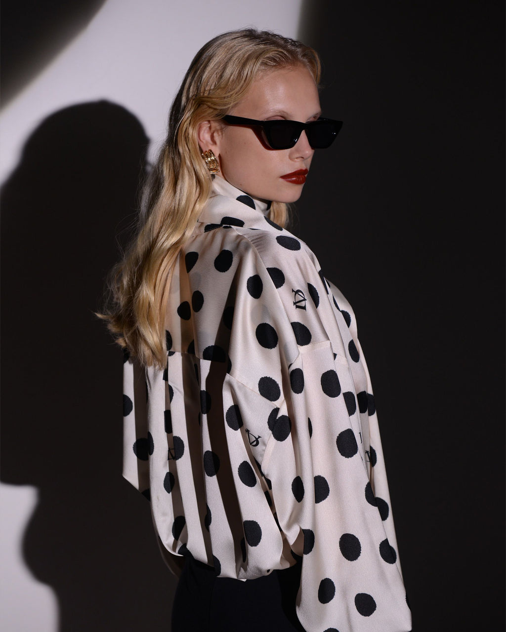 REBELLE SHIRT POLKA SATIN