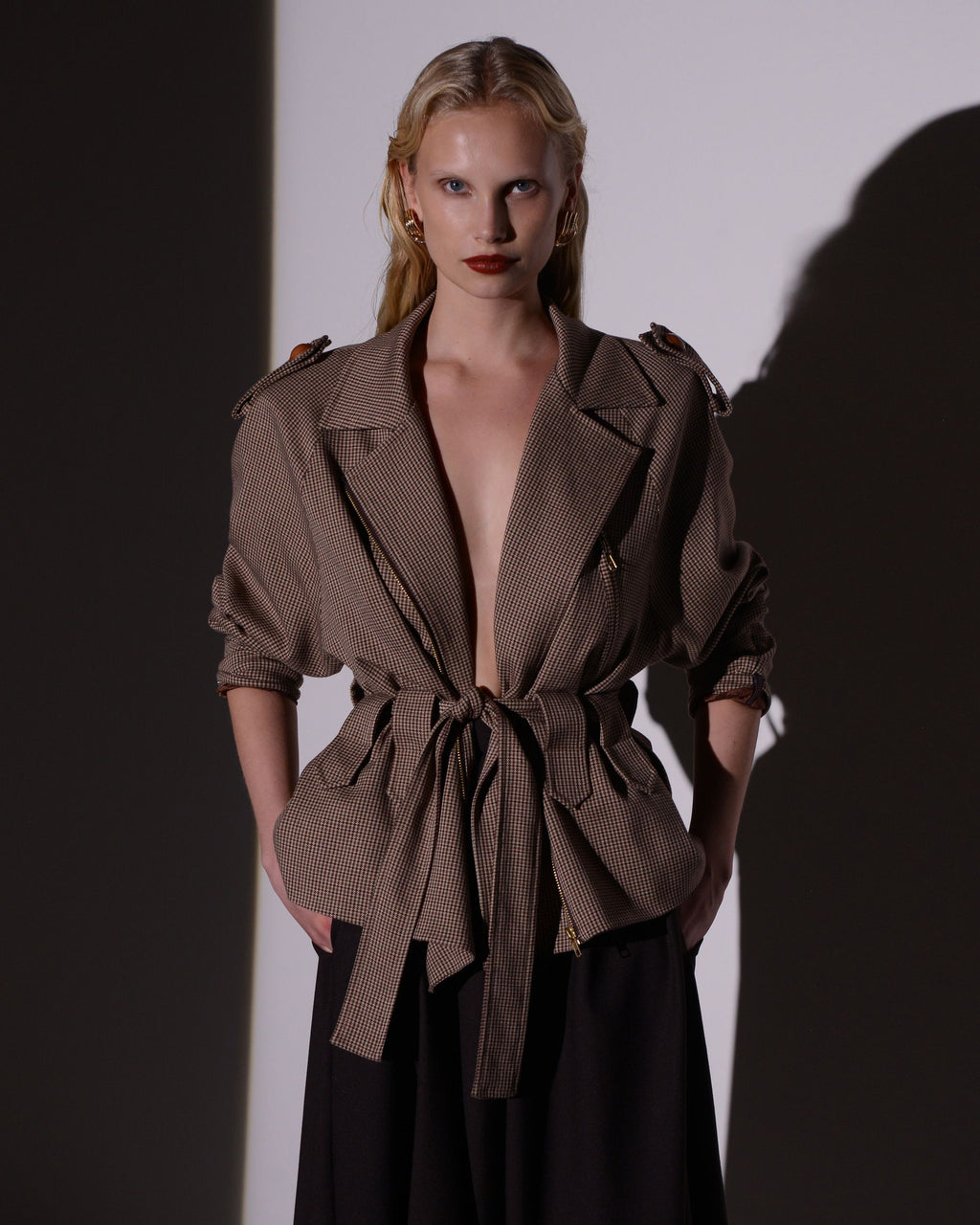 ECLAT BOMBER CHECKED FABRIC