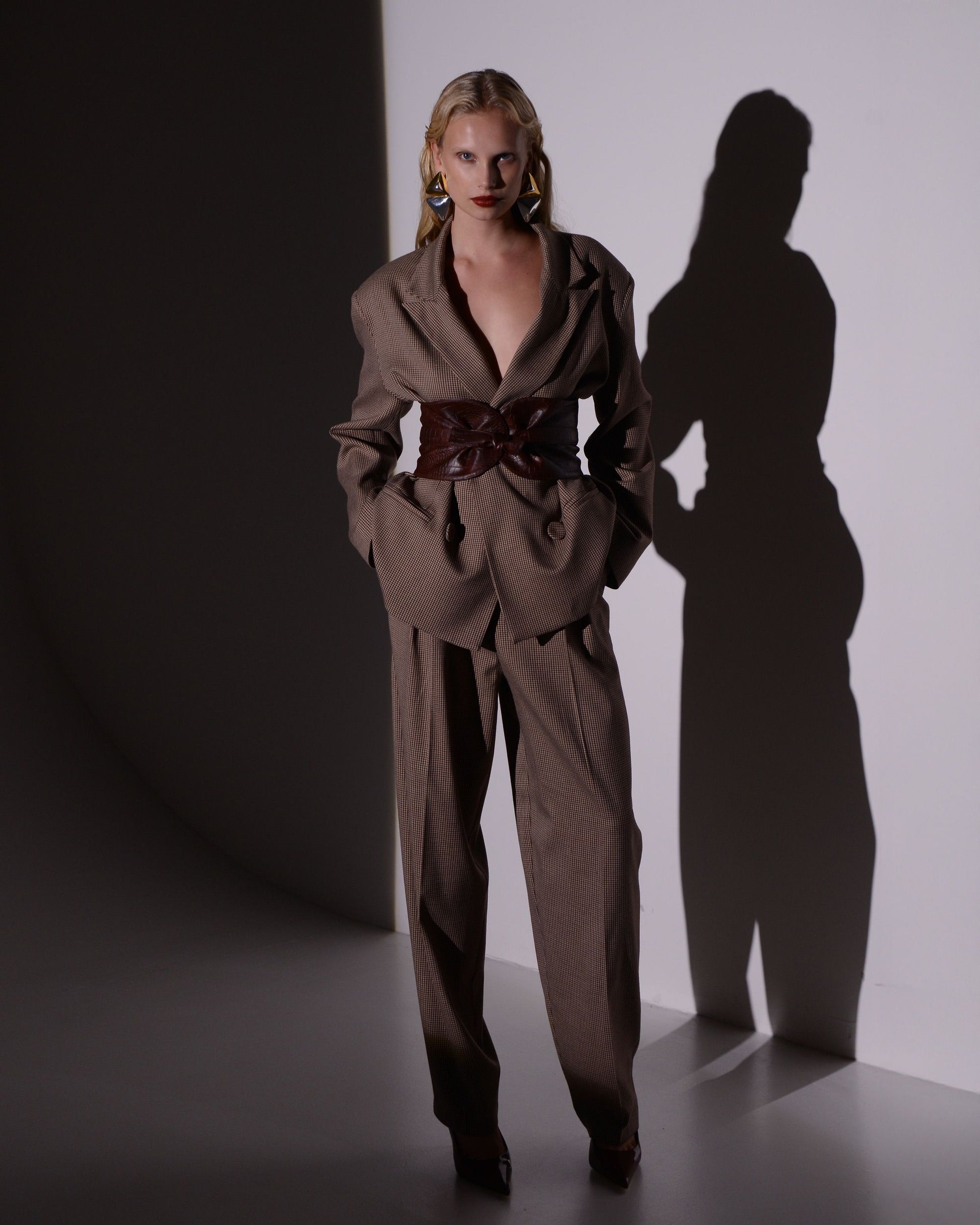 AMOUR BLAZER CHECKED FABRIC